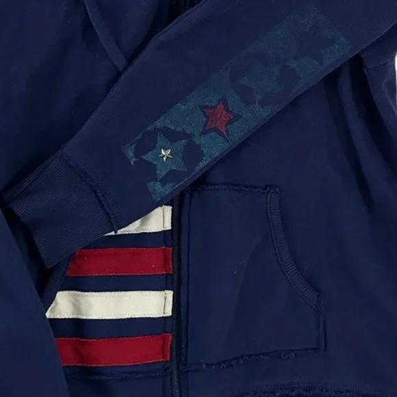 Disney Parks Patriotic Mickey Full Zip Hoodie Stars & Stripes - Picture 2 of 4